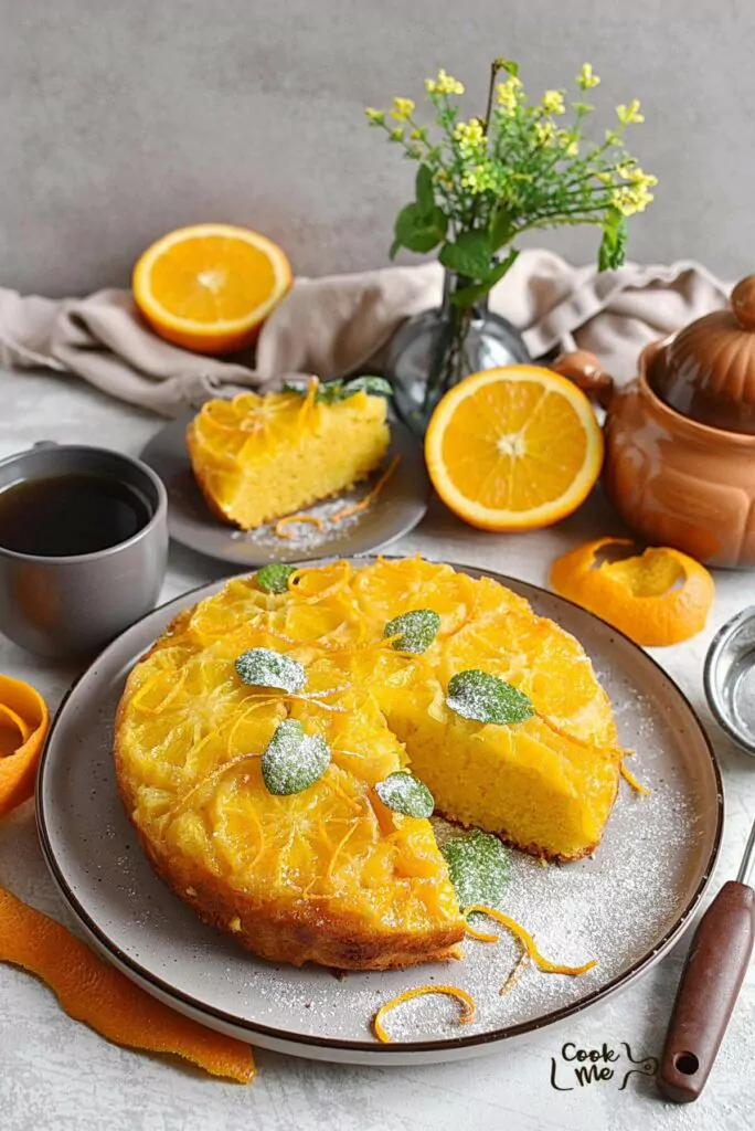 Upside-down orange cake