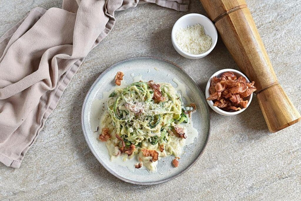 How to serve Keto Zoodle Alfredo with Bacon