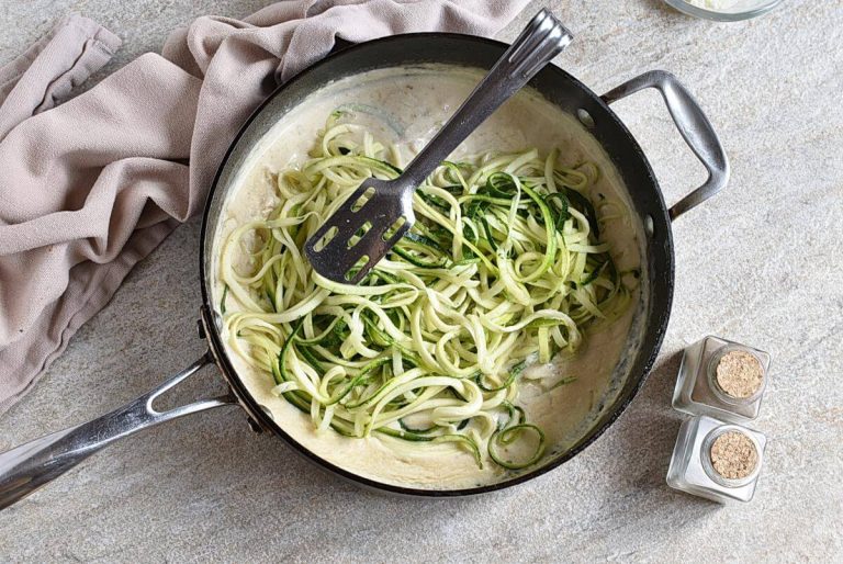 Step 7 - Keto Zoodle Alfredo with Bacon