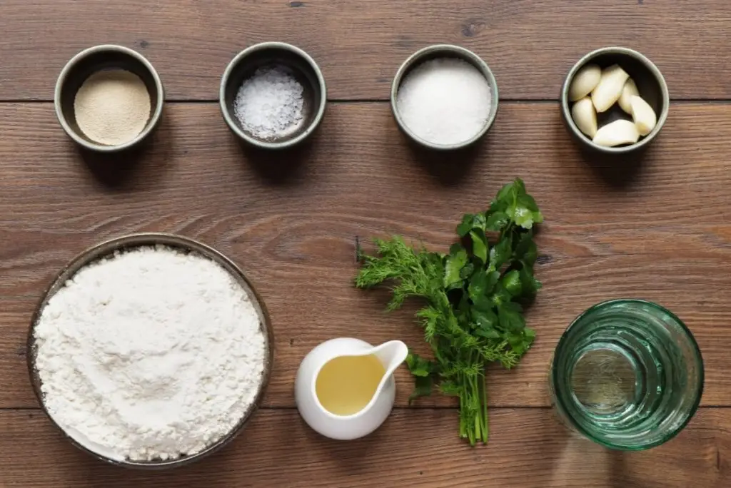 Ingredients for Pampushky Ukrainian Garlic Rolls