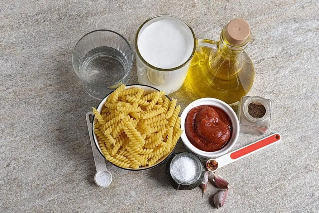 Ingredients for Vegan Vodka Pasta