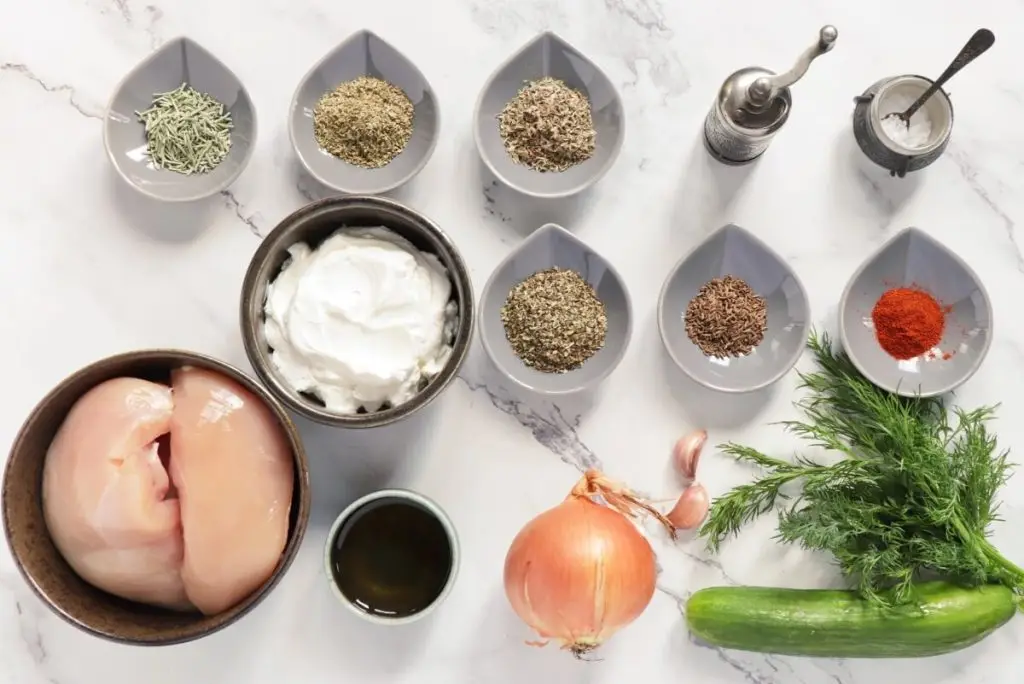 Ingredients for Chicken Gyros with Tzatziki