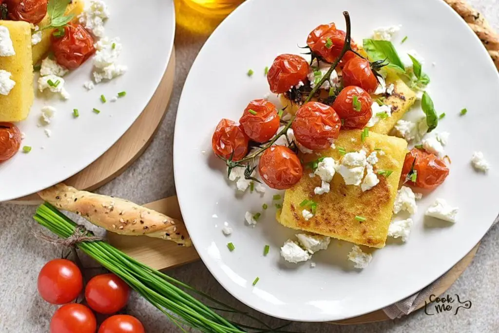 Crisp Polenta with Roasted Cherry Tomatoes