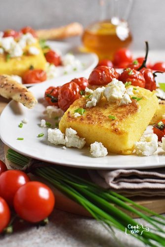 Crisp Polenta with Roasted Cherry Tomatoes