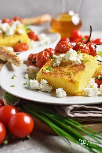 Crisp Polenta with Roasted Cherry Tomatoes