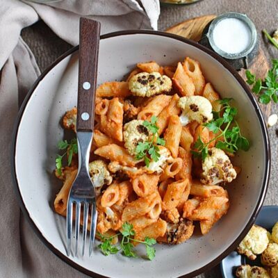 Red Pepper Pasta with Roasted Cauliflower Recipes– Homemade Red Pepper Pasta with Roasted Cauliflower – Easy Red Pepper Pasta with Roasted Cauliflower