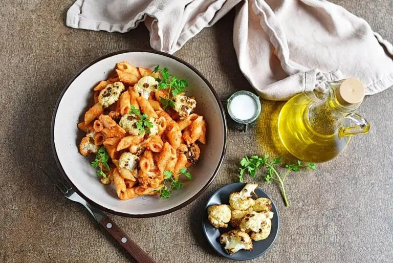 Step 7 - Red Pepper Pasta with Roasted Cauliflower