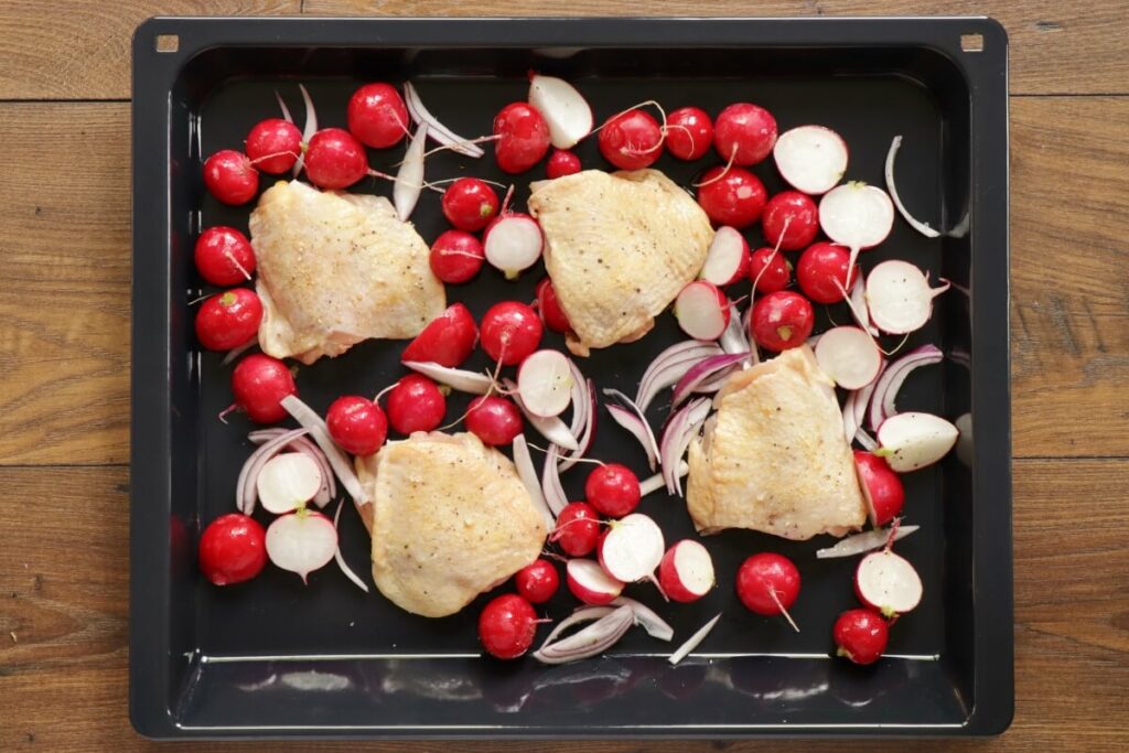 Roasted Chicken Thighs & Radishes recipe - step 4