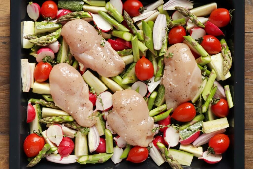 Sheet-Pan Chicken with Spring Vegetables recipe - step 4
