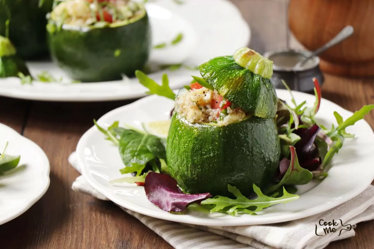 Stuffed Eight Ball Zucchini Recipe-8 Ball Zucchini Recipe- Vegan Zucchini Recipe-Stuffed Zucchini