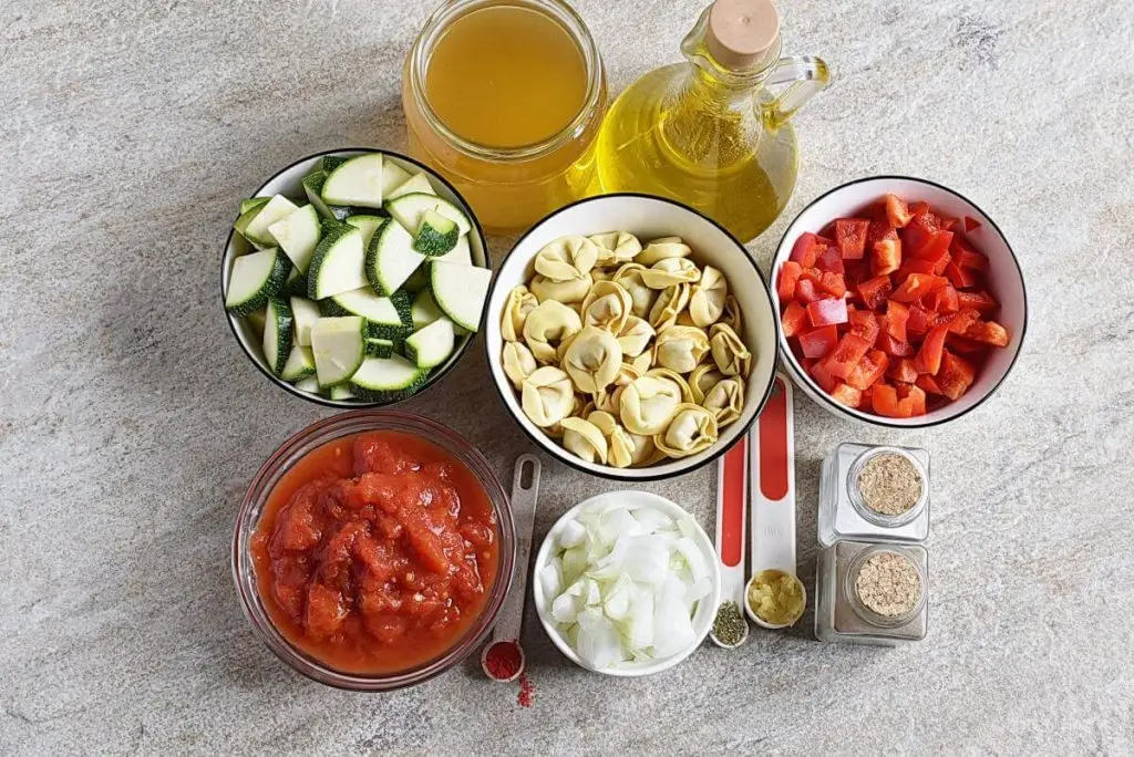 Ingredients for Tortellini Vegetable Soup