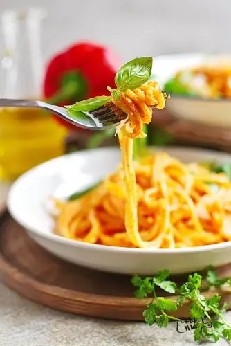 Vegan Roasted Red Pepper Pasta