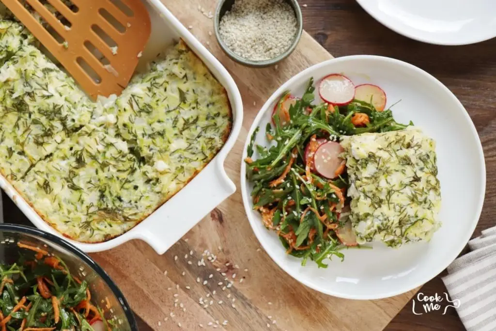 Zucchini Casserole with Spring Salad