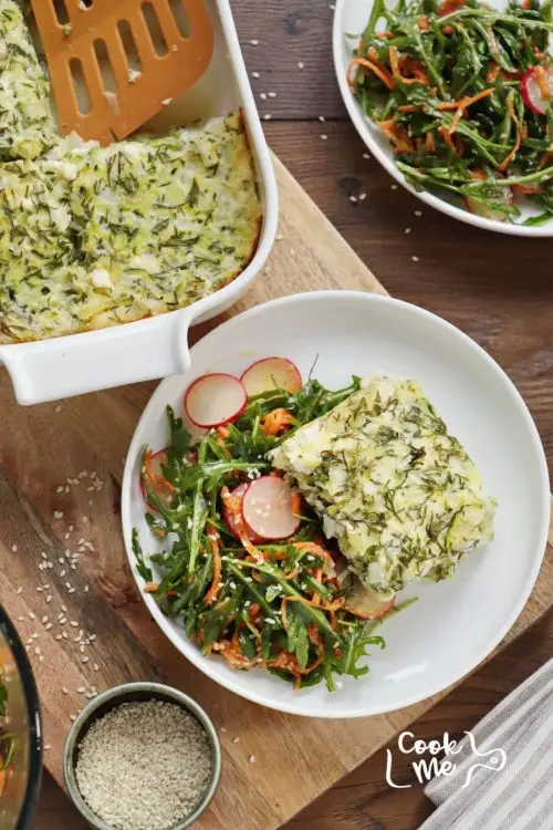 Zucchini Casserole with Spring Salad