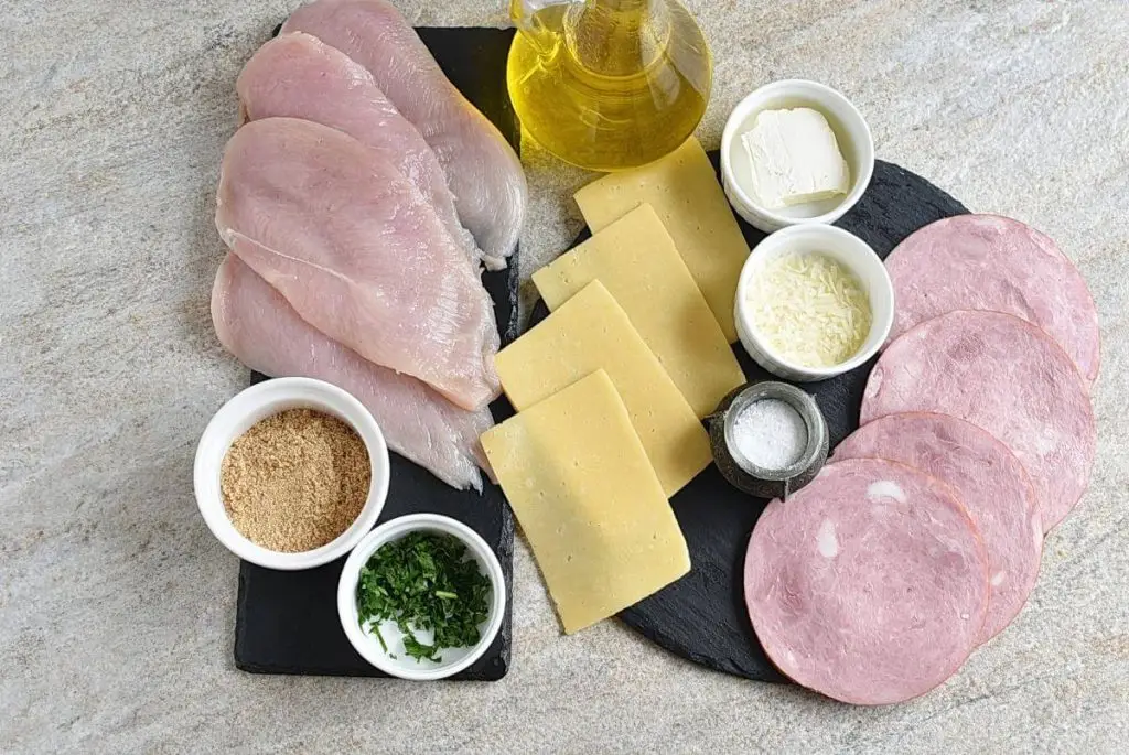 Ingredients for Baked Double Cheese Chicken Roll-Ups
