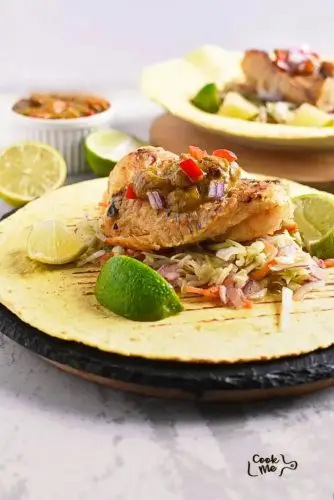 Fish Tacos with Jalapeño Slaw