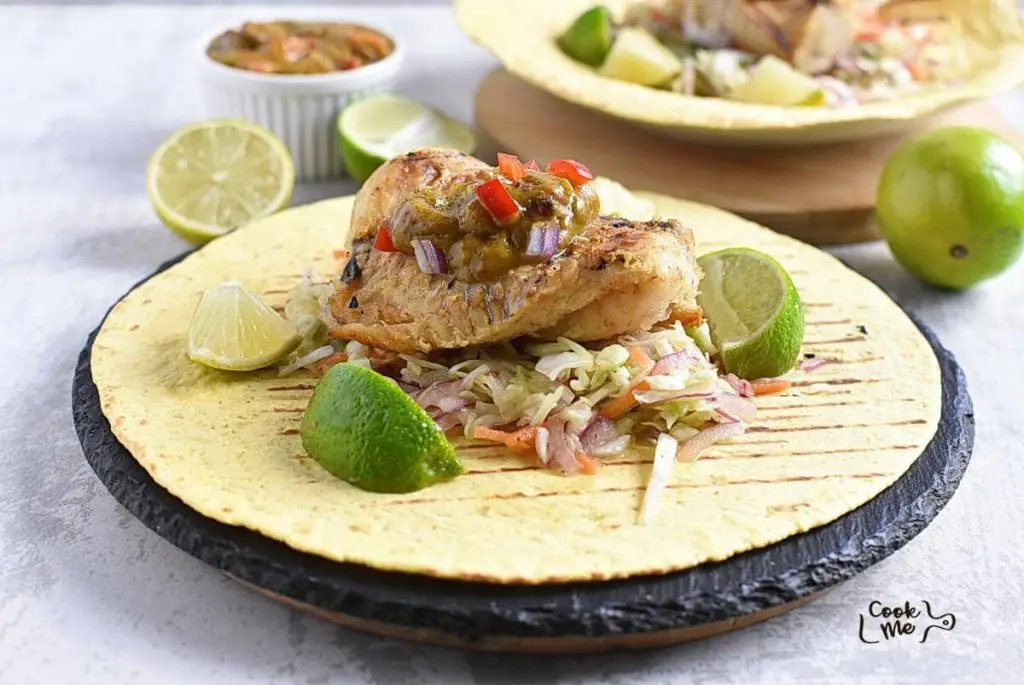 Fish Tacos with Jalapeño Slaw