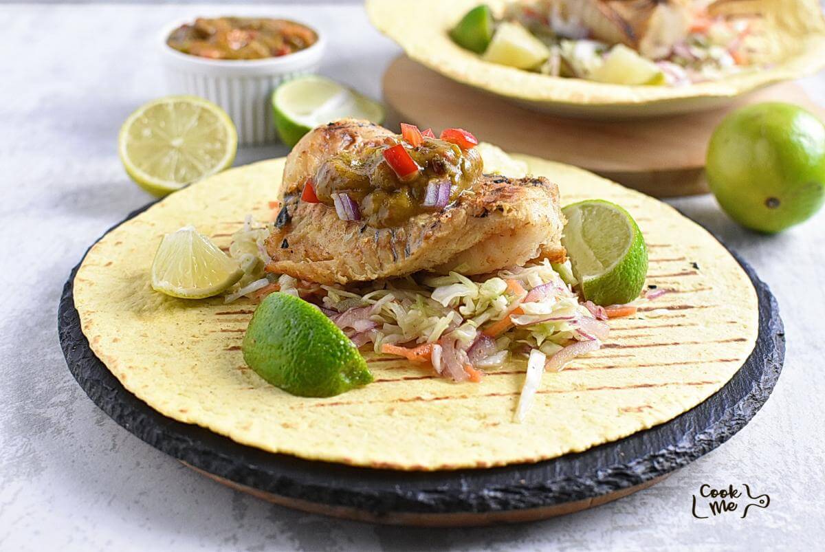 Fish Tacos with Jalapeño Slaw