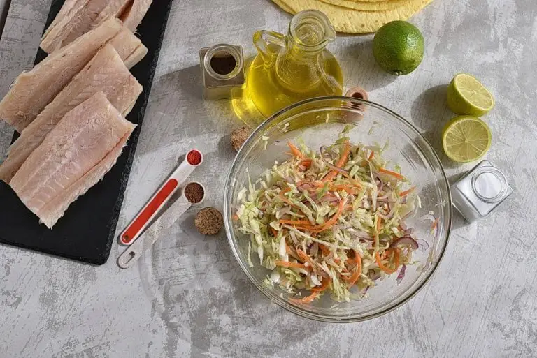 Step 3 - Fish Tacos with Jalapeño Slaw