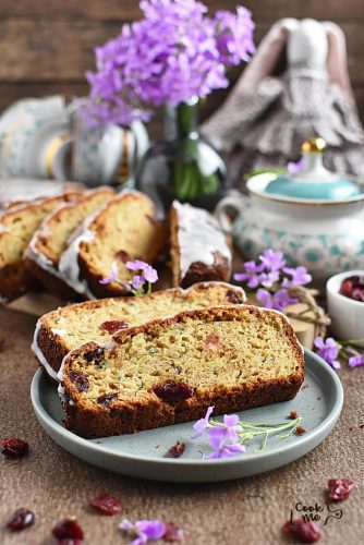 Glazed Zucchini Bread with Dried Cranberries