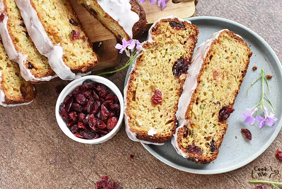 Glazed Zucchini Bread with Dried Cranberries Recipes– Homemade Glazed Zucchini Bread with Dried Cranberries – Easy Glazed Zucchini Bread with Dried Cranberries