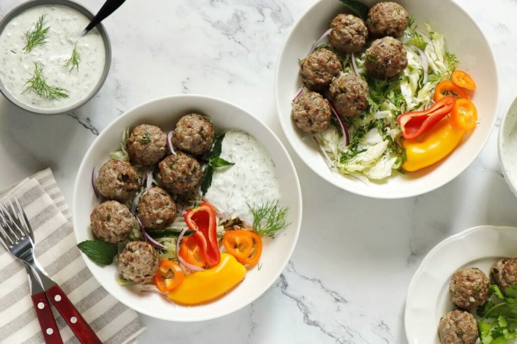 How to serve Greek Meatballs with Tzatziki Sauce