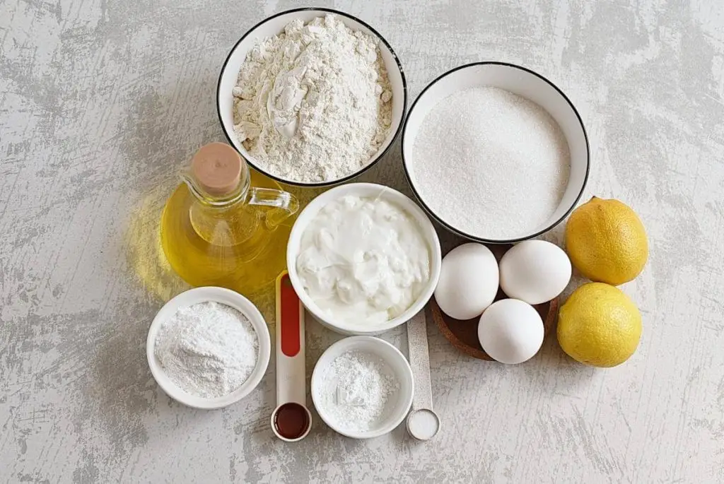 Ingredients for Lemon Yogurt Cake