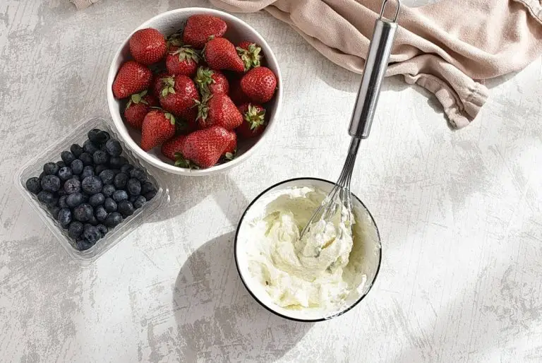 Step 1 - Red White and Blue Cheesecake Stuffed Strawberries