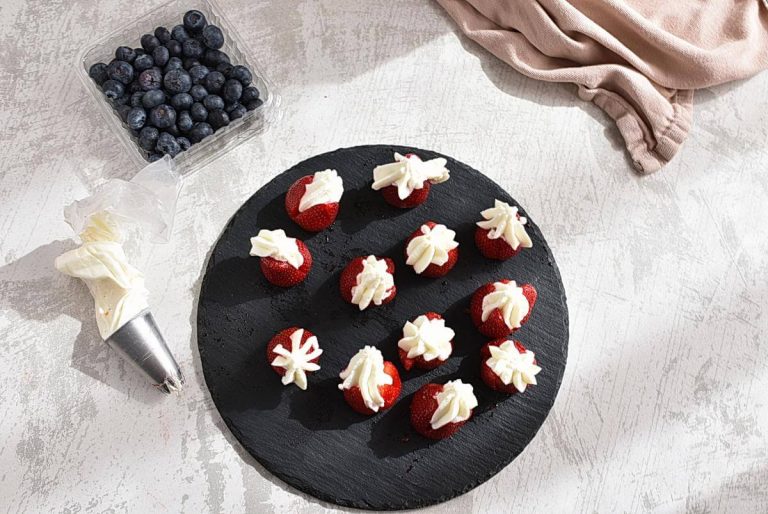 Step 3 - Red White and Blue Cheesecake Stuffed Strawberries