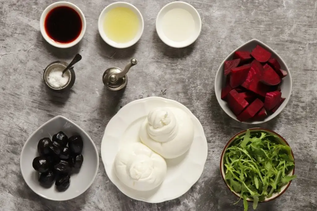 Ingredients for Roasted Beet and Burrata Salad