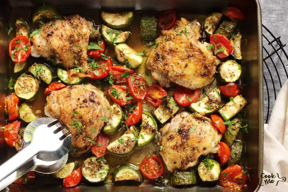 Sheet Pan Chicken with Zucchini and Tomatoes Recipe-Sheet Pan Chicken Dinner-Sheet Pan Dinner