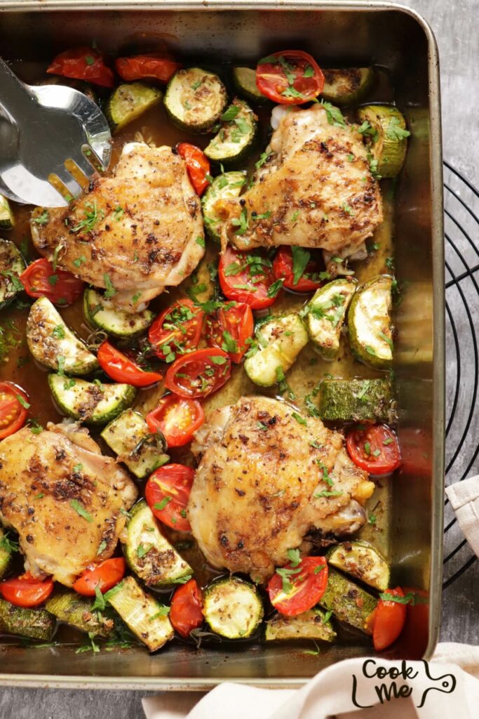 Sheet Pan Chicken with Zucchini and Tomatoes