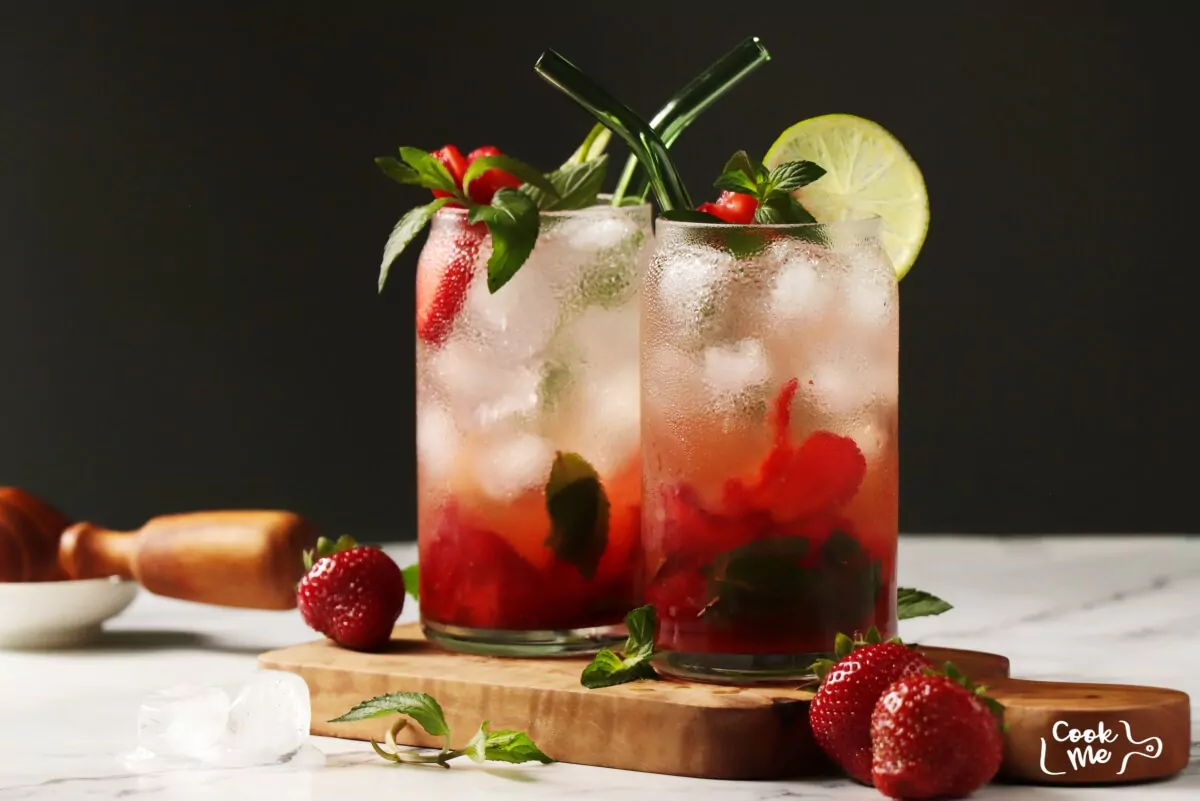 Virgin Strawberry Mojito Recipe-Strawberry Mojito Mocktail-Refreshing Strawberry Mojito Mocktail