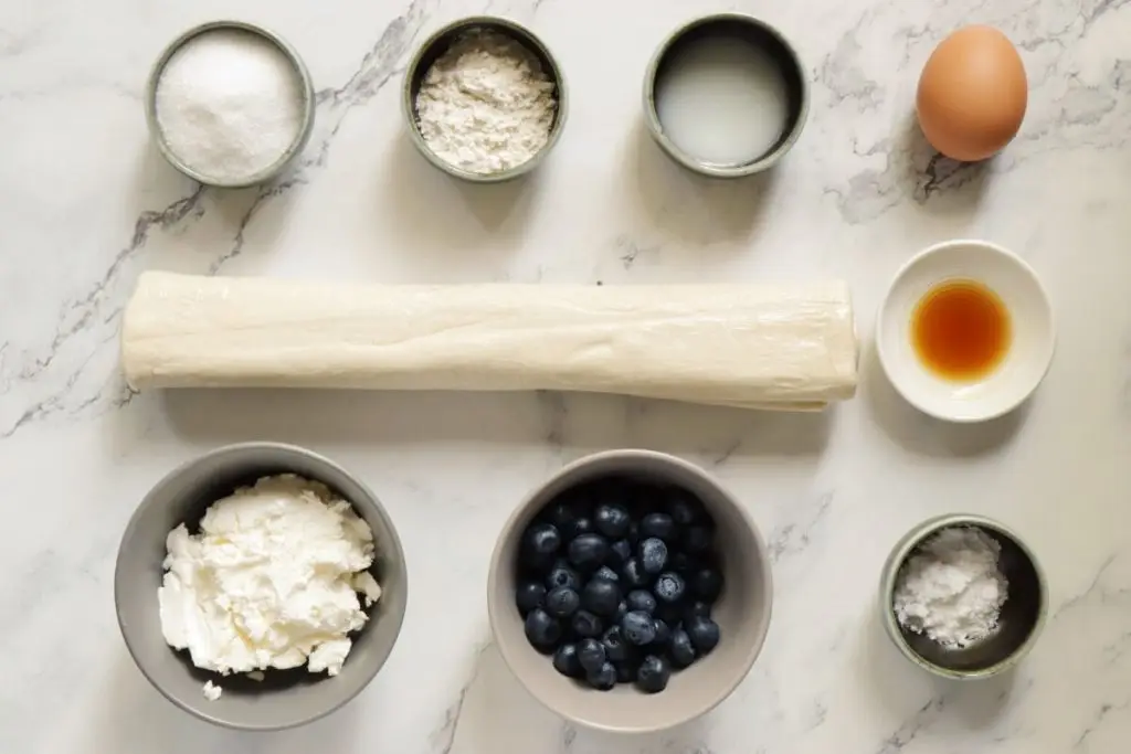 Ingredients for Blueberry Cream Cheese Danish