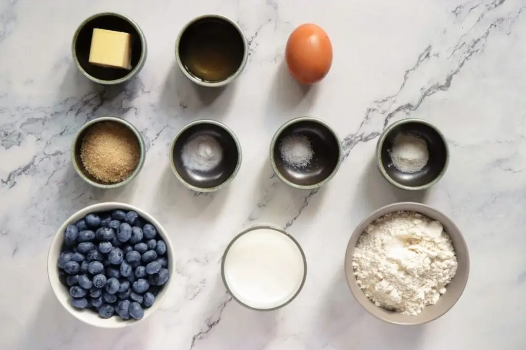 Ingredients for Fluffy Blueberry Pancakes