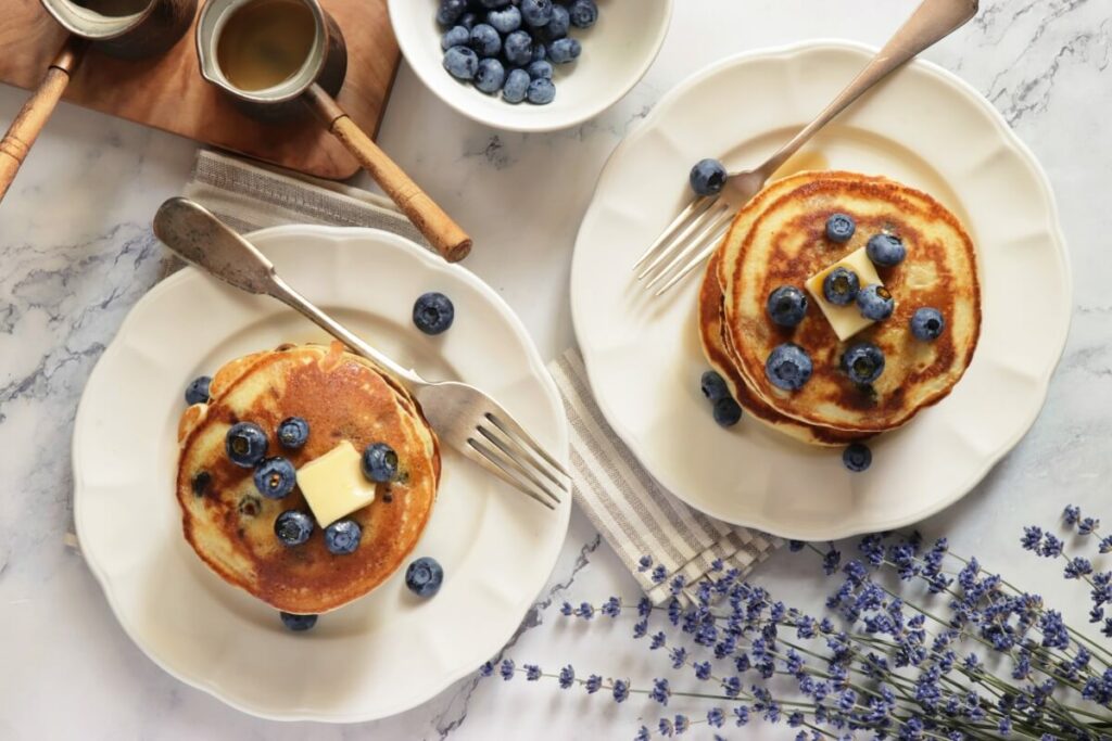 How to serve Fluffy Blueberry Pancakes