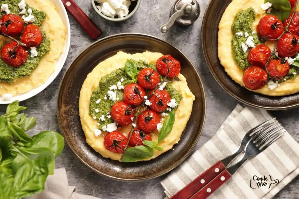 Polenta with Pesto and Roasted Tomatoes