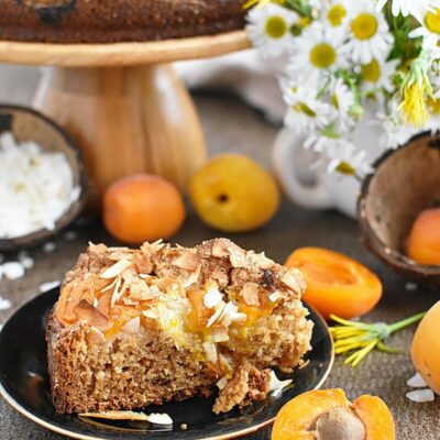 Vegan Apricot Cake with Coconut Recipes– Homemade Vegan Apricot Cake with Coconut – Easy Vegan Apricot Cake with Coconut
