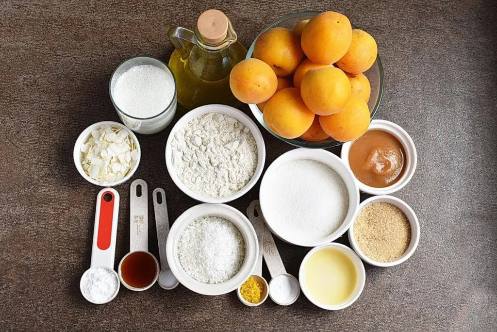 Ingredients for Vegan Apricot Cake with Coconut