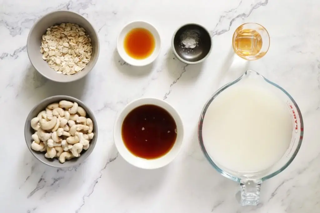 Ingredients for Vegan Oat Milk Ice Cream