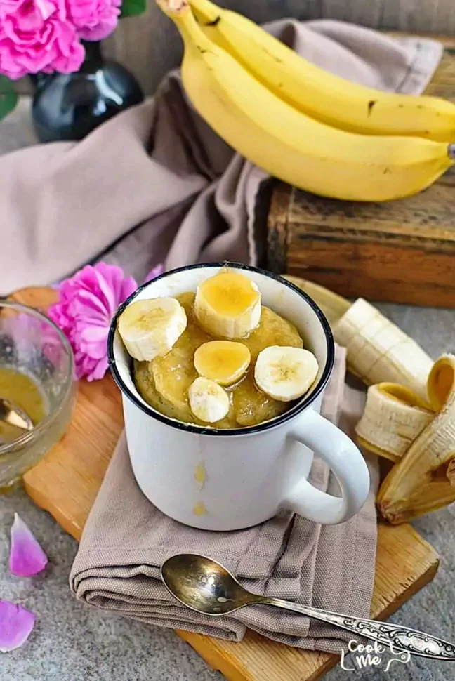 Eggless Banana Mug Cake | 1 Minute Microwave Banana Cake - Cooking From  Heart