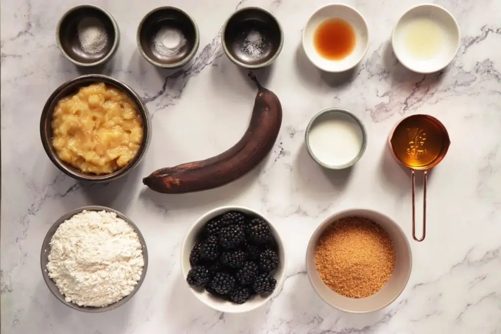 Ingredients for Blackberry Banana Bread