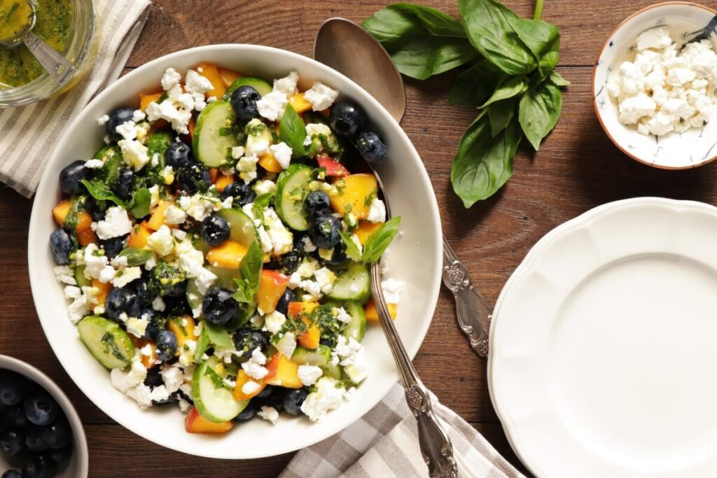 How to serve Blueberry Peach Feta Salad