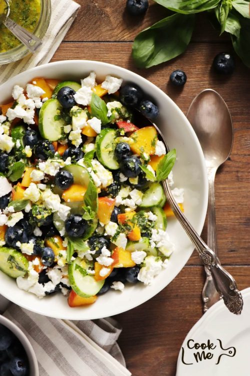Blueberry Peach Feta Salad
