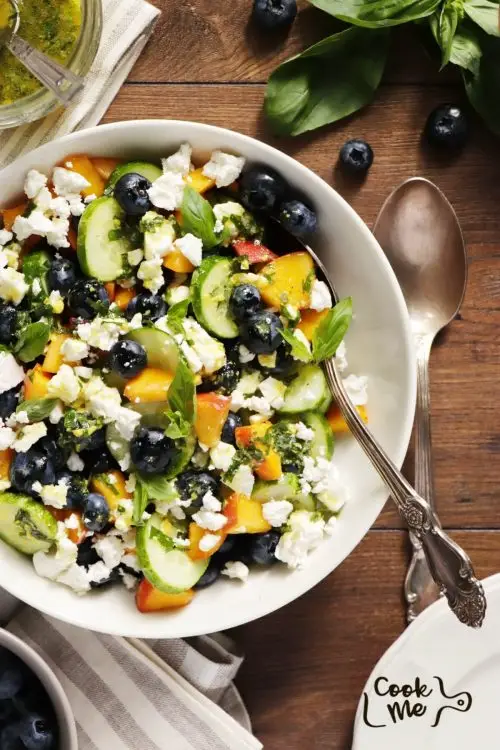 Blueberry Peach Feta Salad