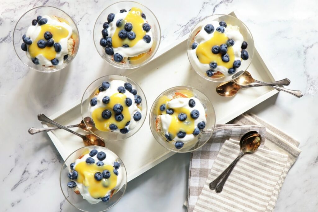 How to serve Individual Lemon Blueberry Trifles