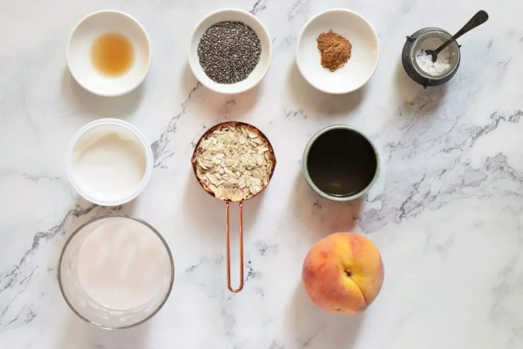 Ingredients for Peach Overnight Oats