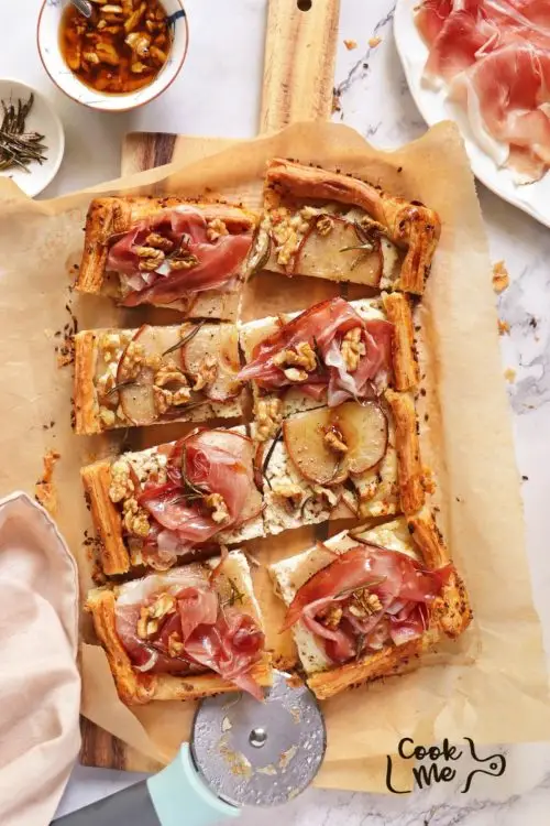 Pear & Prosciutto Ricotta Tart