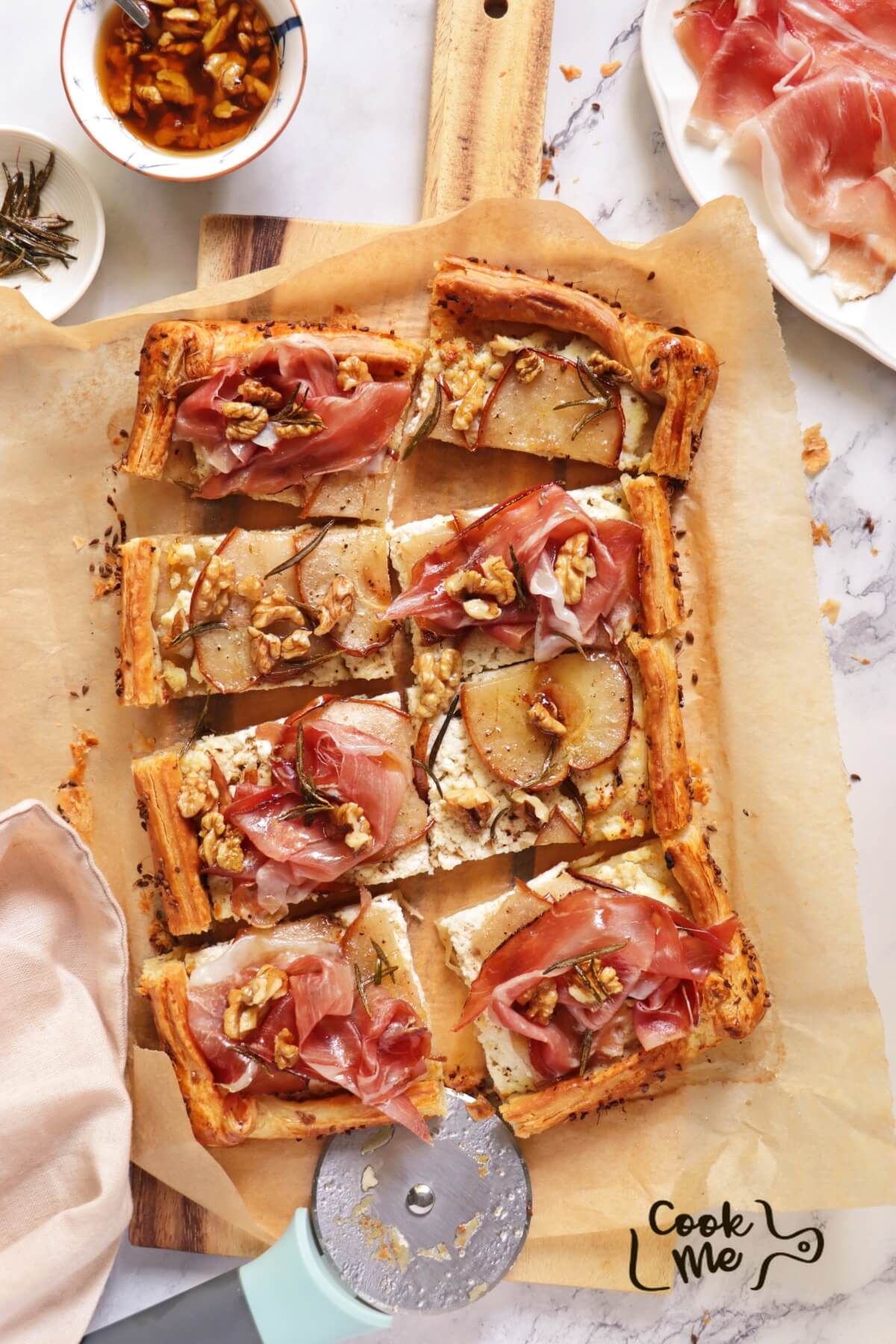 Pear & Prosciutto Ricotta Tart Recipe - COOK.ME