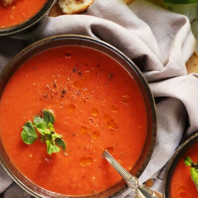 Roasted Tomato Soup Recipe-Sheet Pan Roasted Tomato Soup-Vegan Tomato Soup